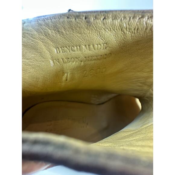 Bed Stu Peep Toe Zip Bootie Block Heel Distressed Brown Leather Boots Size 7 - Picture 10 of 16